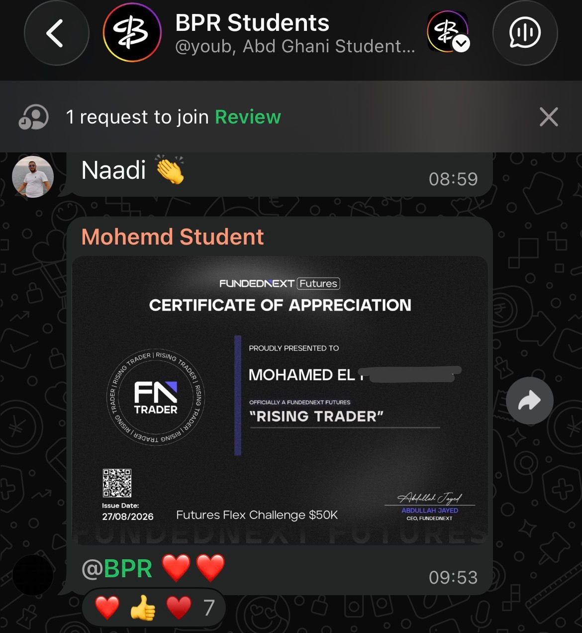 Mohamed — FundedNext Rising Trader $50K 🥇