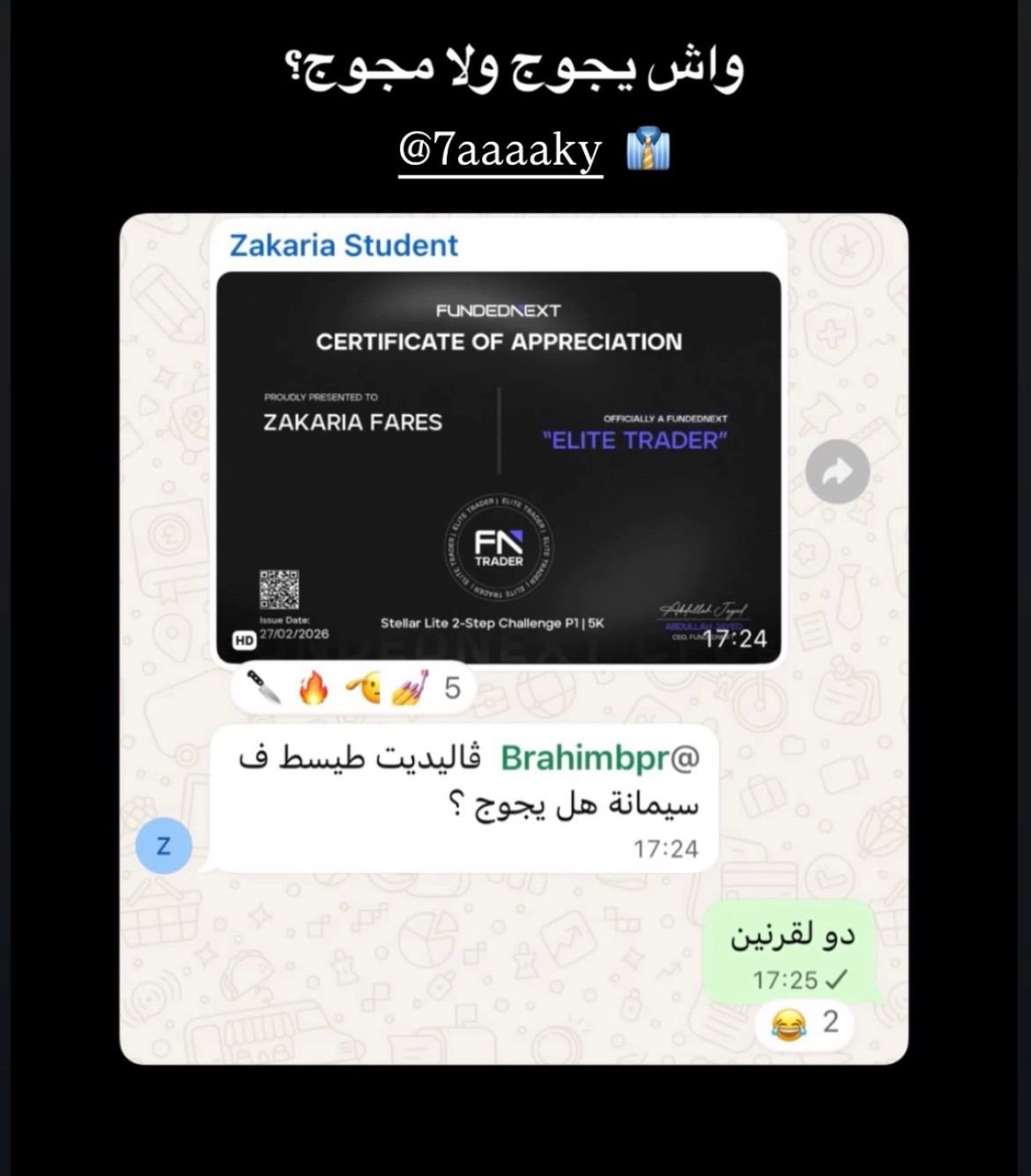Zakaria — Elite Trader FundedNext 🥇