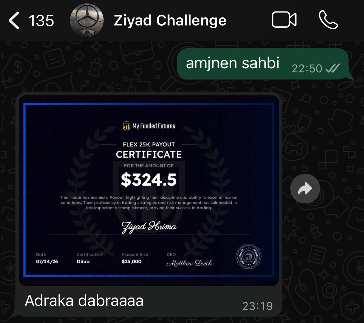 Payout My Funded Futures ‏$324.50 — Ziyad طالب BPR